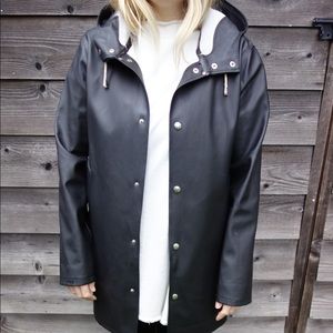 Stutterheim Stockholm Raincoat, Black, Unisex XS